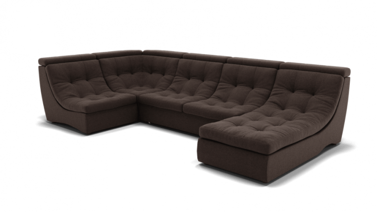 Диван Монако-4 (ЗР) Цвет фасада: Коричневый; Тип: Универсальный; Материал фасада: Металл/Велюр_0