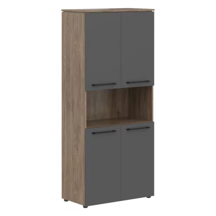 Шкаф с 2-мя комплектами глухих малых дверей MORRIS TREND MHC 85.4 Антрацит Кария Пальмира_0