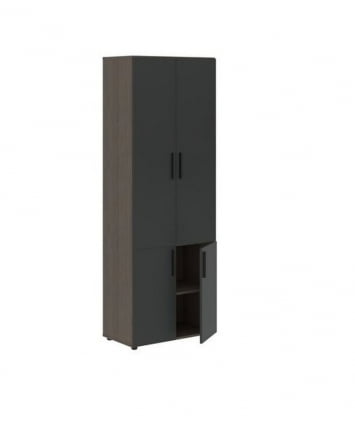 Шкаф с глухими средними и малыми дверьми VELION VHCS 80.3 Яшма черный Дуб Сильвер_1