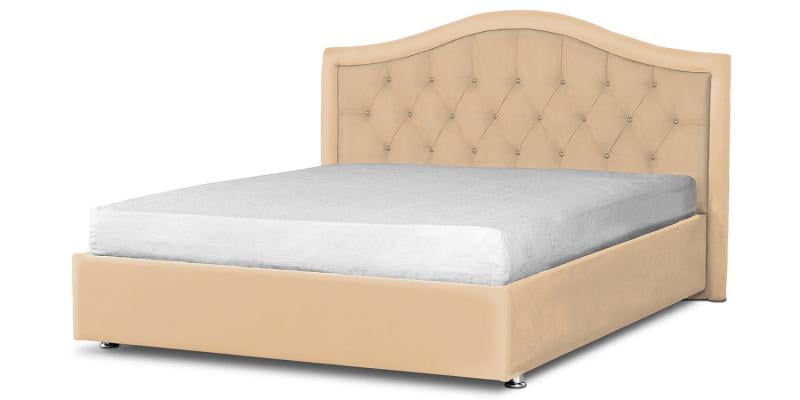 Мягкая интерьерная кровать &куот;Калининград&куот; с подъемным механизмом Материал фасада: Экокожа; Спальное место: 1400х2000 мм; Цвет фасада: Бежевый; Цвет корпуса: Бежевый / "Калининград"_0