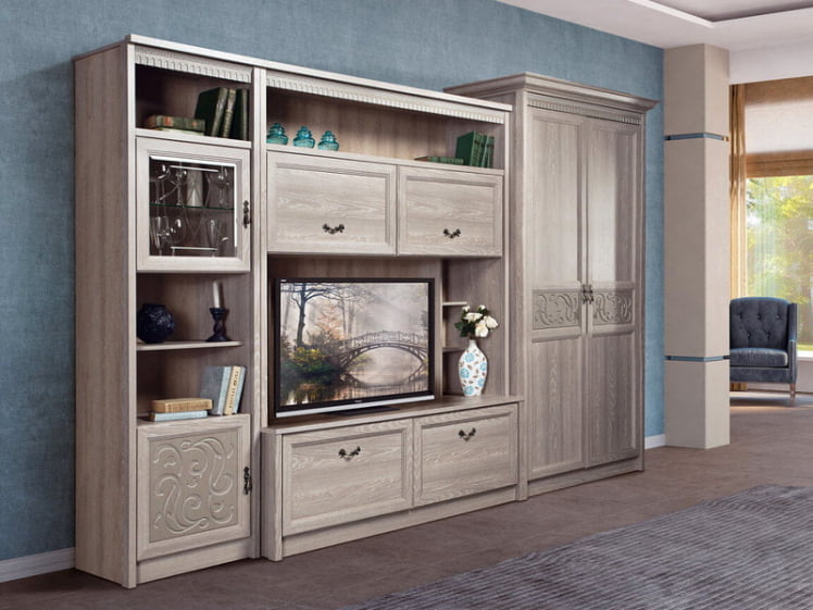Шкаф многоцелевой Лючия 187 Дуб Оксфорд серый_2