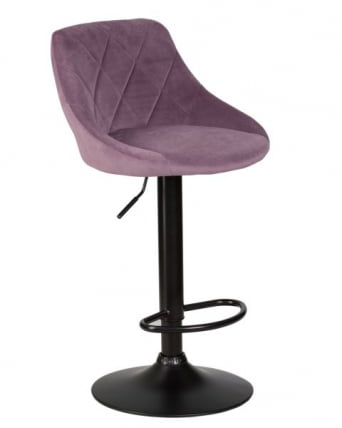 Стул барный ДОБРИН ЛОГАН БЛАCК (пудрово-сиреневый велюр (МДЖ9-52)) 2 шт / DOBRIN LOGAN BLACK (MJ9-52))_2