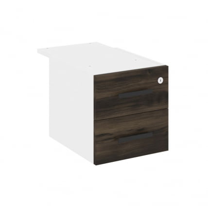 Тумба подвесная с двумя ящиками CONCEPT CN.PT-004 B/W Дуб Мали Белый бриллиант Черный_0