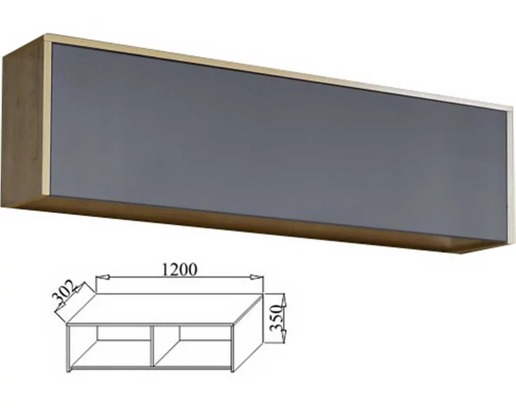 Шкаф навесной Куб К02 Белый софт Черный ясень_1