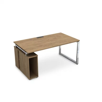 Стол с тумбой под системный блок ГЛОСС ЛИНЕ НССБ-О.996 Теаквоод / GLOSS LINE Teakwood_0