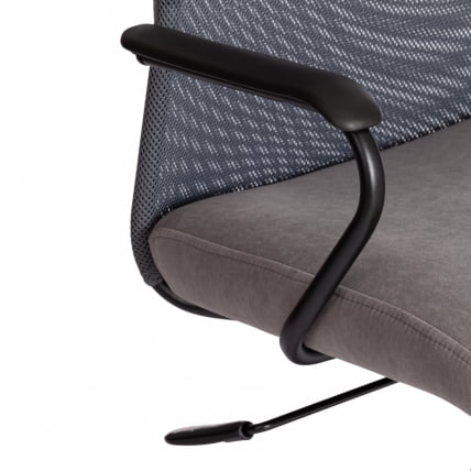 Кресло PRACTIC (мп) флок/кож/зам , серый/металлик, 29/W-12/36_6