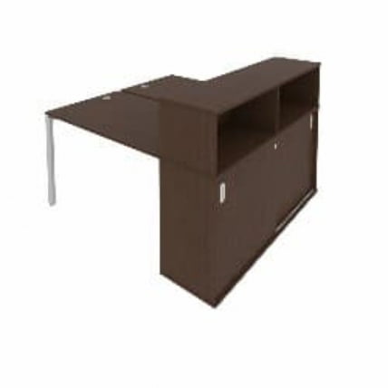 Рабочая станция с опорным шкафом-купе Metal System Б.РС-СШК-2.2 Венге/Серый_0