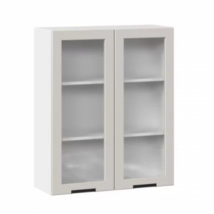 Шкаф кухонный 800 высокий со стеклом Джамис ЛД 296.460.000.114 Белый Кашмир_0