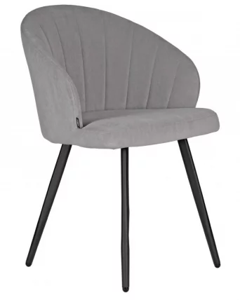 Стул обеденный DOBRIN NAOMI (ЭМАЛЬ ЧЕРНЫЙ МУАР велюр Catania Smoke)_1