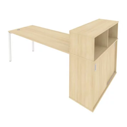 Рабочая станция с опорным шкафом-купе Metal System Б.РС-СШК-3.5 Акация/Белый_0