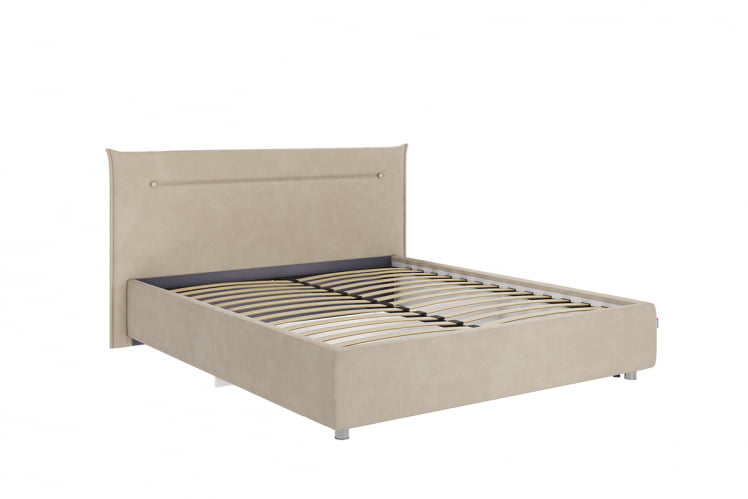 Кровать 1.6 Альба с основанием ЗО.КМ1.6-15 капучино (велюр) / ZO.KM1.6-15_1