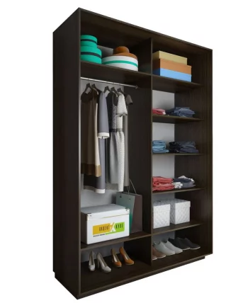 Шкаф-купе 2-х дверный Акцент-Вера КР 1400х600 Венге_1