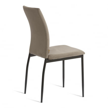 Стул CAPRI (mod. BC565-DC) металл, флок, 43 х 53 х 92 см, Dark grey (темно-серый) HLR24 / черный_3