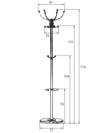 Вешалка напольная DOBRIN BONNY Чёрный_5