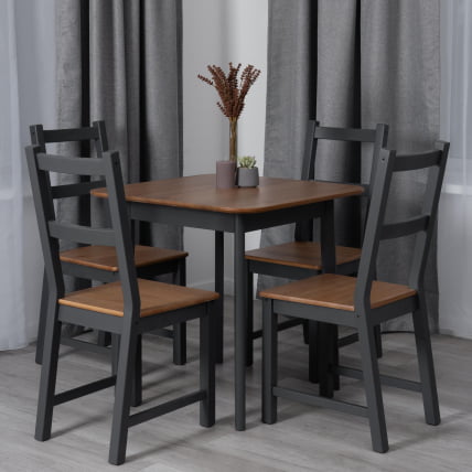 Стол Соната Люкс/ Sonata Lux table, 75х75х73 см массив сосны, антик /графит, 75х75х73 см_5