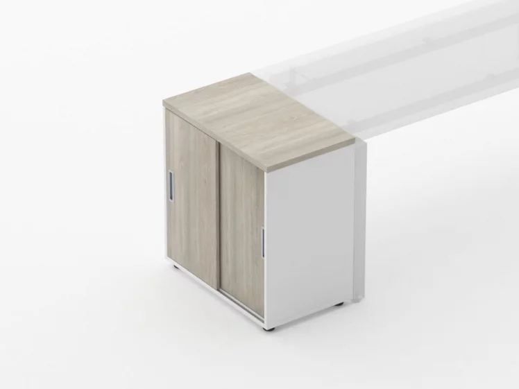 Тумба-купе Deka 9.02.08 Дуб Сантана светлый/Белый_2