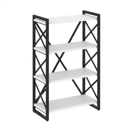 Стеллаж на регулируемых опорах - 4 полки LOFT VR.L-MST.O-4.8 Металл черный Белый Бриллиант_0