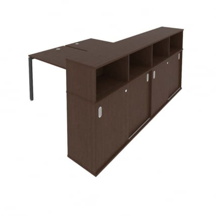 Рабочая станция с опорным шкафом-купе Metal System Б.РС-СШК-4.3 Венге/Антрацит_0