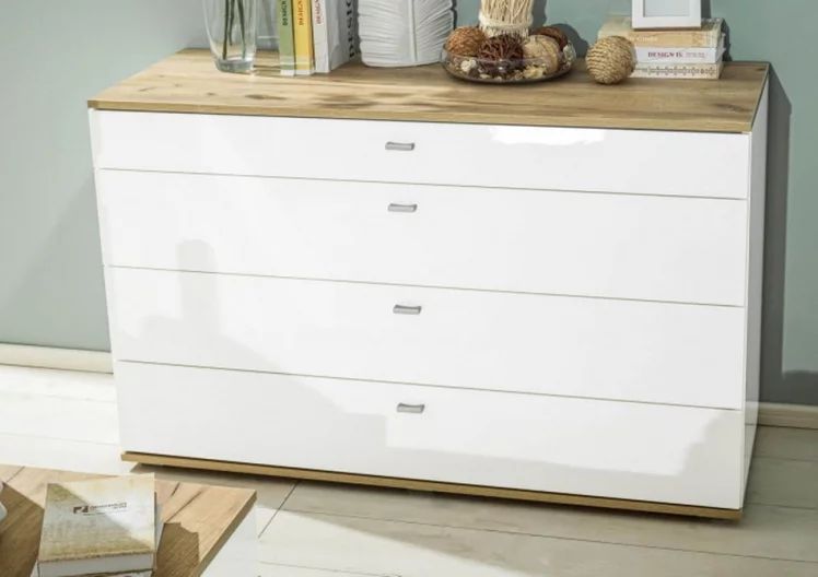 Комод 1200 с 4 ящиками Фиджи ЛД 659.050.000 Дуб Золотой Белый_4