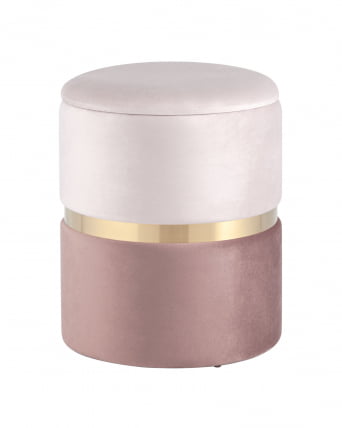 Пуф Кэрри с ящиком велюр Розовый_0