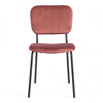 Стул CAROL (mod. UC06) металл, вельвет, 45 х 56 х 82 см, Coral (коралловый) HLR44 / черный_4