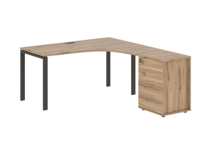 Стол эргономичный с тумбой правый EDIS EUCET 1518 R Дуб Денвер светлый Мокко_0