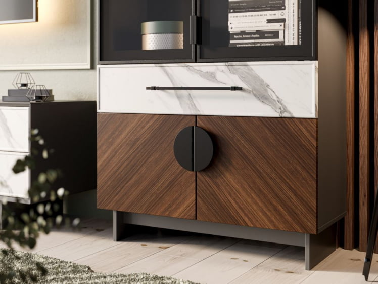 Набор мебели для гостиной Вилена №1 Серый/Орех/Монте белый_3