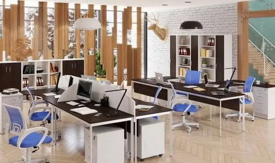 Стол прямой IMAGO-S СП-3.1SD венге магия белый полуматовый_1