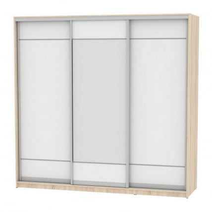 Шкаф-купе B-230х235х60-3(ДСС-Белый-D7D8D7)_0