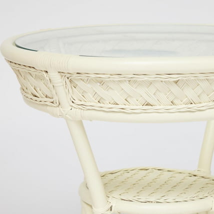 Комплект террасный ANDREA (стол кофейный со стеклом + 2 кресла + подушки) ротанг, 64х67х92см / D60х55, TCH White (белый)_5