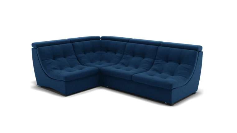 Диван Монако-3 (ЗР) Цвет фасада: Синий; Тип: Универсальный; Материал фасада: Металл/Велюр_0
