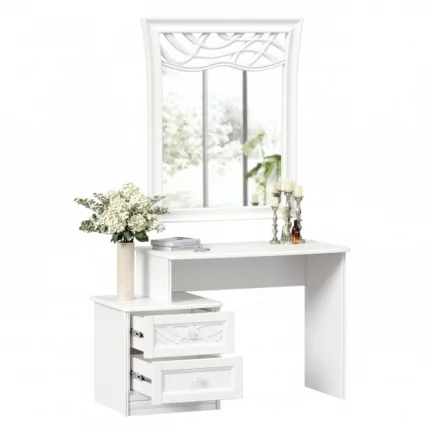 Столик туалетный Джулия с зеркалом ППУ Белый_3