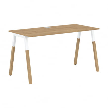 Стол письменный Forta FST 1367 Дуб Гамильтон Белый премиум_0