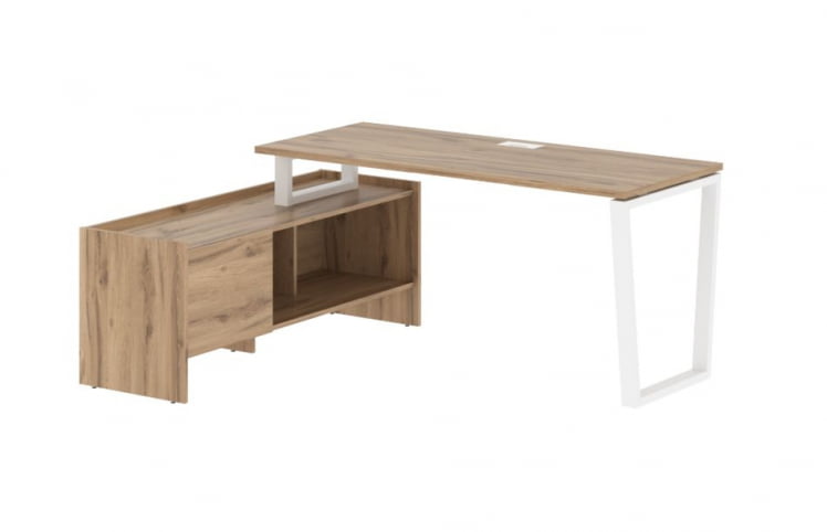 Стол с тумбой ЕДИС ЕВCТ 17614 Дуб Денвер светлый Белый / EDIS EVCT_0