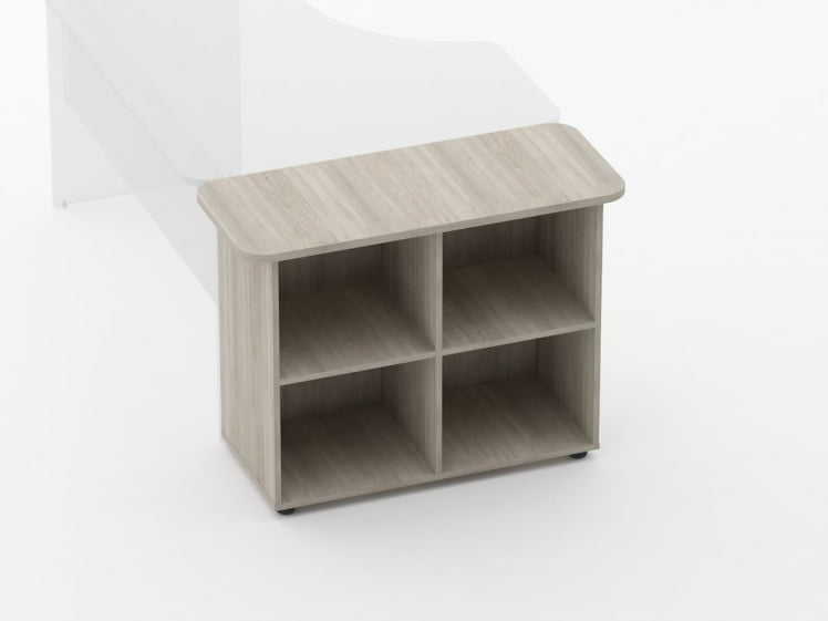 Тумба приставная к столу Glassy 3.18.12 Дуб сантана светлый_0