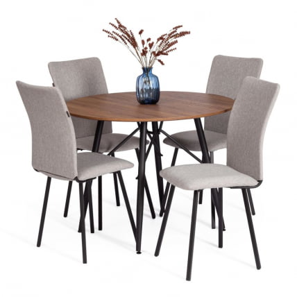 Стул обеденный La Rousse ткань рогожка, 49х50х93, серый/черный, 3M 16/2_8