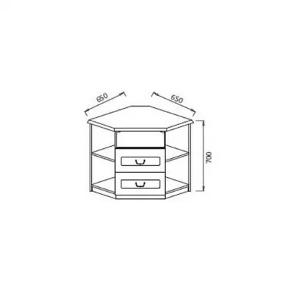 Тумба под ТВА угловая Гармония-4 Дуб беленый Туя светлая_3