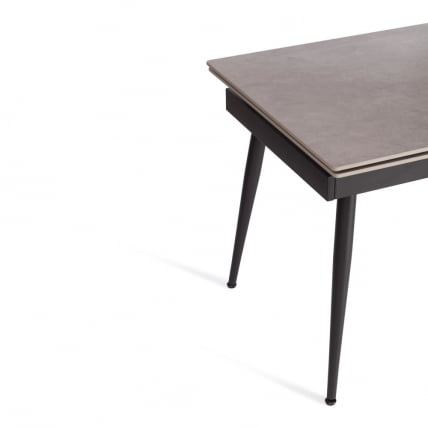 Стол обеденный Lord Grey/Лорд Грей столешница керамика (матовая) /опоры металл, светло-серый/черный, (120+30+30)x80x75 см_1