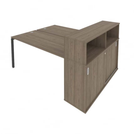 Рабочая станция с опорным шкафом-купе Metal System Б.РС-СШК-2.4 Вяз/Антрацит_0