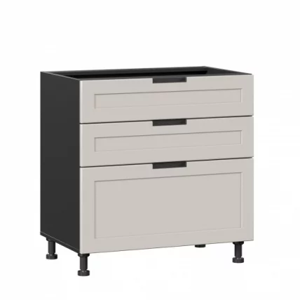 Тумба кухонная 800 с 3 ящиками ЛЮКС (4) Джамис ЛД 296.930.000.166 Черный Кашмир_0