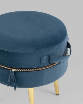 Пуф Тильда с ящиком велюр Сине-зеленый_5