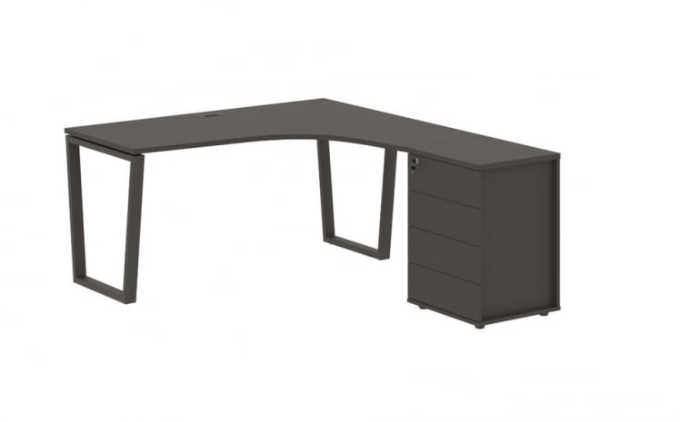 Стол эргономичный с тумбой правый ЕДИС ЕВCЕТ 1518 Р Мокко / EDIS EVCET R_0