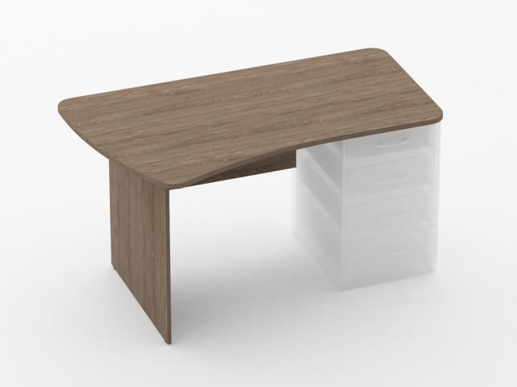 Стол эргономичный под встроенную тумбу Glassy 1.121.14Л Дуб Верцаска_0