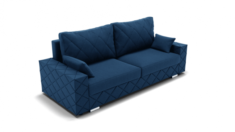 Диван Мартин-1 (ЗР) Цвет фасада: Синий; Тип: Прямой; Материал фасада: Металл/Велюр_0