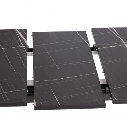 Стол MALTIDO ЛДСП/HPL/металл, 130 х 75+30 х 75 см, Мрамор черный/черный_8