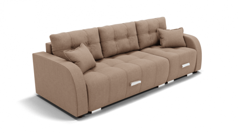 Диван Нью Йорк-2 угол левый/правый (ЗР) Цвет фасада: Светло коричневый; Тип: Левый/правый; Материал фасада: Металл/Велюр_0