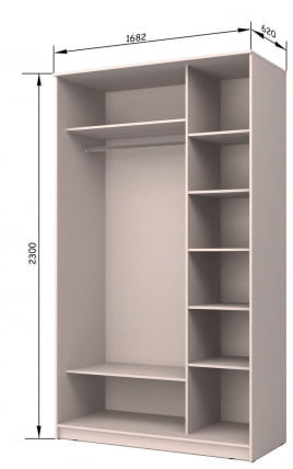 Шкаф-купе Хит-23-17-77 Париж Аруба Венге_1