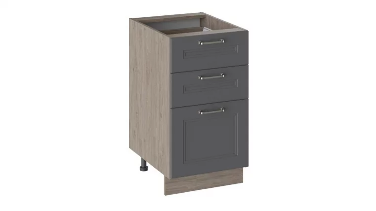 Шкаф напольный с 3-мя ящиками Одри Н3Я(Т)_72-45_3Я Дуб Сонома трюфель/Серый шелк_0