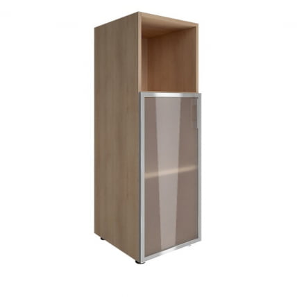 Шкаф книжный средний со стеклом в раме без топа ЙАЛТА ЛТ-СУ 2.2Л Снежная Платина / YALTA LT-SU 2.2L_0