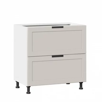 Тумба кухонная 800 с 2 ящиками ЛЮКС (4) Джамис ЛД 296.150.000.094 Белый Кашмир_0